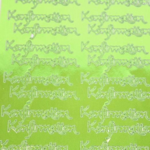 Stickers ark - Konfirmation grøn metallic