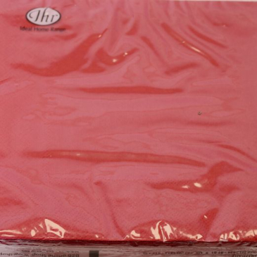 Ensfarvet frokost serviet rød. 20 stk. 33x33cm. L9013 fra Ihr.