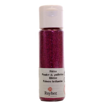 Glitter til dekoration - Hot Pink - 20 ml
