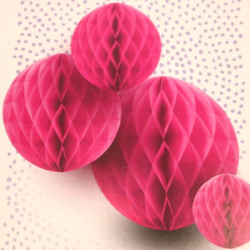 Papirkugle Honeycombs - Ø 30 cm - Pink
