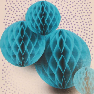 Papirkugle Honeycombs - Ø 20 cm - Turkis - 1 stk