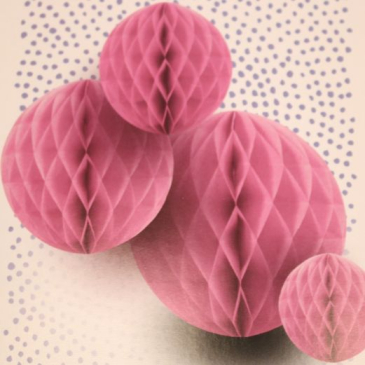 Papirkugle Honeycombs - Ø 30 cm - Lyserød