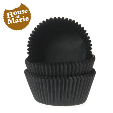Sorte muffinsforme fra House of Marie 50-pak