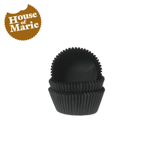 Mini muffinsforme sort - ekstra tykt papir 60 stk