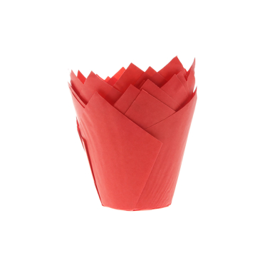 Røde tulipan muffinsforme 36-pak