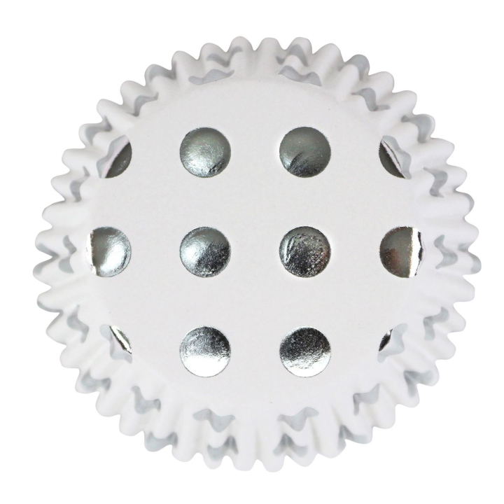 Muffinsforme sølv polka dots - 30 stk