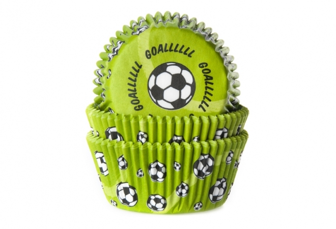 Muffinsforme grøn med fodbolde - 50 stk - fra House of Marie