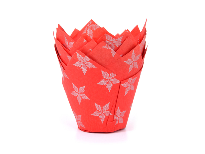 Muffinsform tulip rød med stjerner fra House of Marie