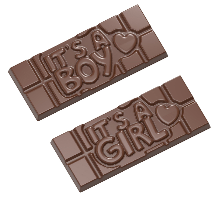 Chokoladeform i polycarbonat - tablet "It´s boy & It´s a Girl"