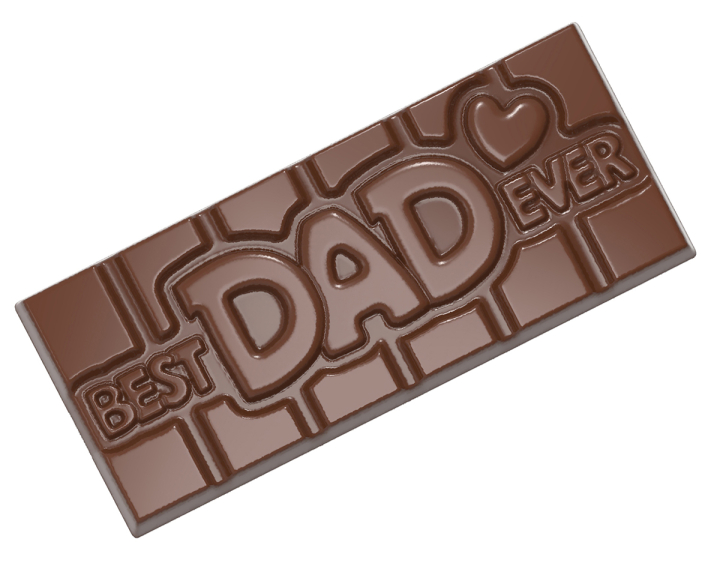 Chokoladeform i polycarbonat - tablet med "Best DAD Ever"
