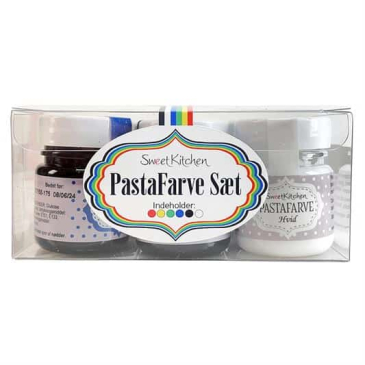 Pastafarvesæt 6 stk  a´ 25 g - Pink, Orange, Gul, Blå, Lilla, Hvid