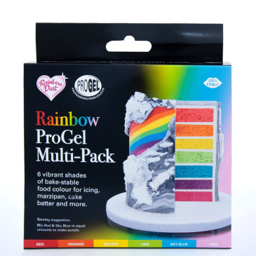 Spiselig farve til icing, marcipan, fondant mm. 6-pk fra RainbowDust.