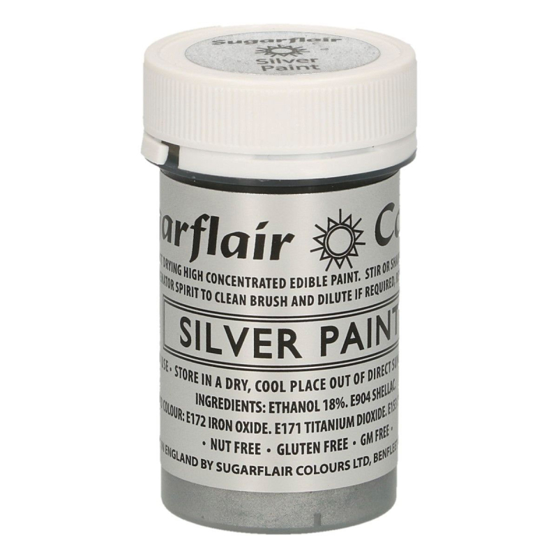 #3 - Sugarflair Silver Paint - spiselig maling