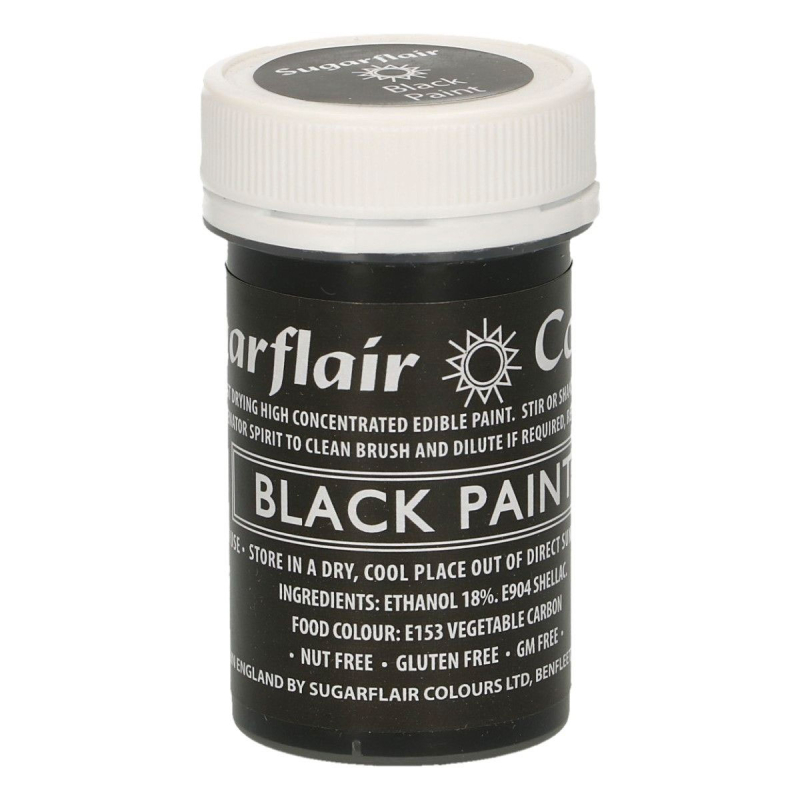 Sugarflair Black Paint - spiselig maling