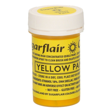Spiselig gul kagemaling fra Sugarflair - Yellow paint 20 g.