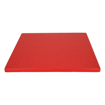 Kagepap tyk firkantet - Rød - 30 x 30 cm