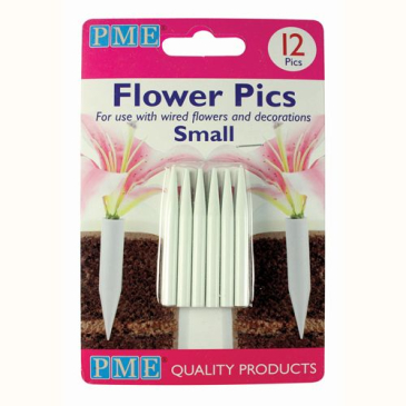 Flower Pics Small 12 stk. Holdere til blomster dekoration på kager eller desserter. FP300 fra PME.