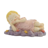 Figur sovende baby i lyserød kjole.  5x9cm figur fra deKora.