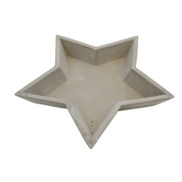 Stjerneformet fad cement - Ø 29 cm - Grå