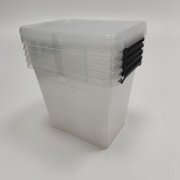 GENBRUG Opbevaringsboks i klar plast - 15x19,5x16cm - 5 stk