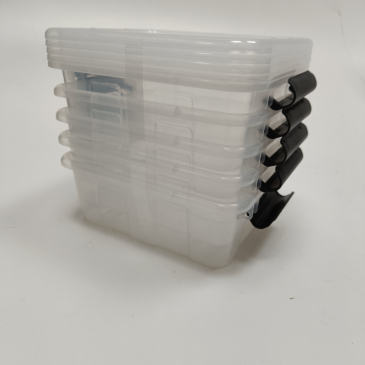 GENBRUG Opbevaringsboks i klar plast - 17x21x7,5cm - 5 stk