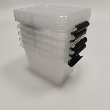 GENBRUG Opbevaringsboks i klar plast - 17x21x14cm - 5 stk