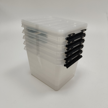 GENBRUG Opbevaringsboks i klar plast - 17x21x15cm - 5 stk