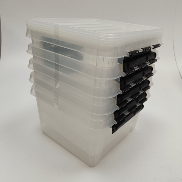 GENBRUG Opbevaringsboks i klar plast - 28x28x17cm - 5 stk