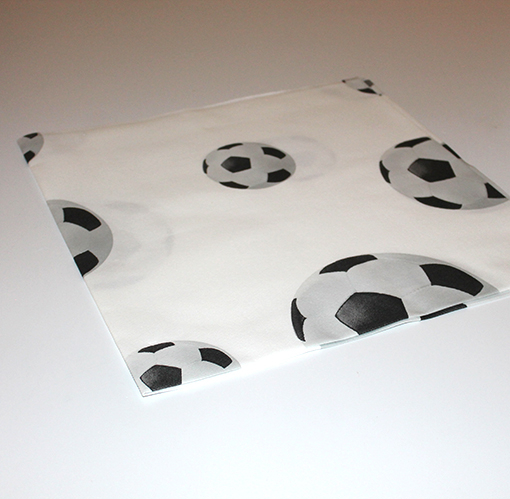 Sovie Fodbold Dug, Tekstil - Hvid - 80 x 80 cm