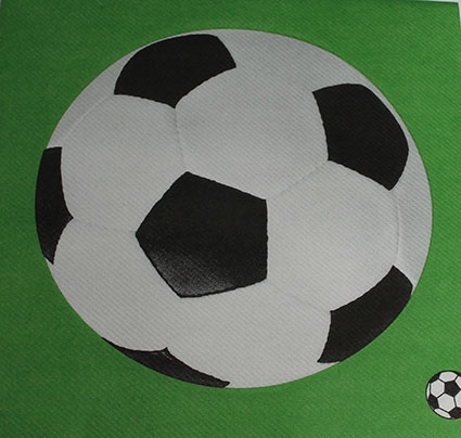 RESTSALG - Sovie Tekstilserviet Fodbold - 12 stk - Grøn - 40 x 40 cm
