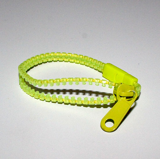 Zipper Band - Lynlåsarmbånd Neon gul - 18 cm 