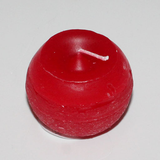 Rustik kuglelys rød 6 cm