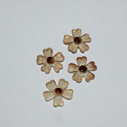 Billede af Blomster glasfiber - Brun 3 cm - 4 stk
