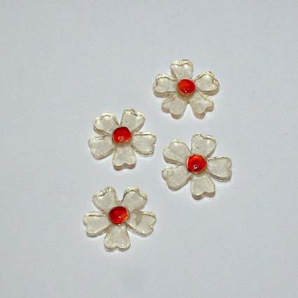 Billede af Blomster glasfiber - Klar 3 cm - 4 stk