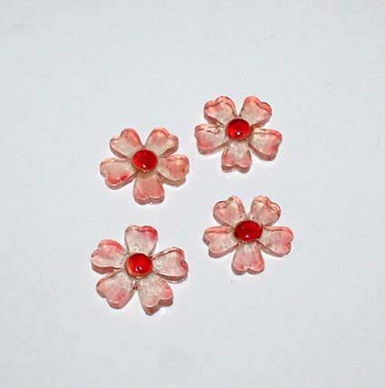 Se Blomster glasfiber - Rød 3 cm - 4 stk hos Mystone