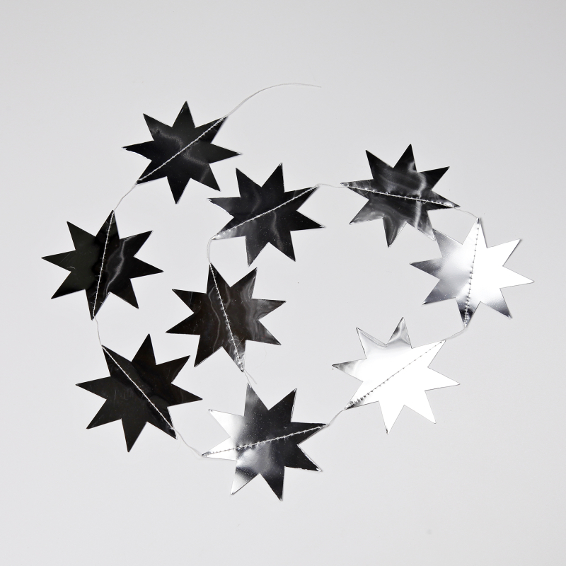 Stjerner på snor - Sølv - Ø 9,5 cm