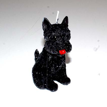 skottehund figurlys sort 14 cm