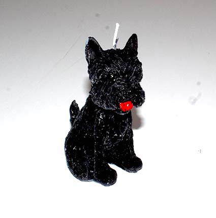 skottehund figurlys sort 14 cm