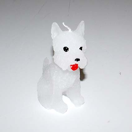 hund hvid - Sjov og sødt figurlys formet en skotte hund