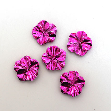 Billede af Blomst keramik - Pink 4 cm - 5 stk