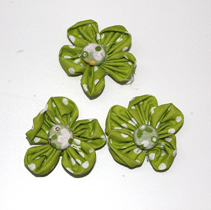 Billede af Blomst i stof A - Grøn 3 cm - 3 stk