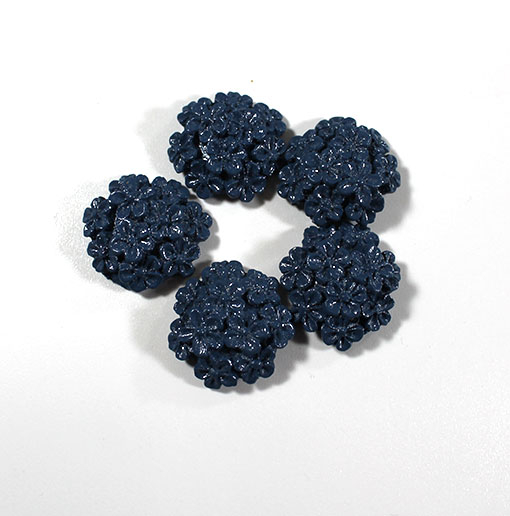 Billede af Blomster buket hård plast - Blå 2 cm - 5 stk
