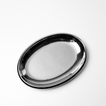 titanfad oval lille sølv