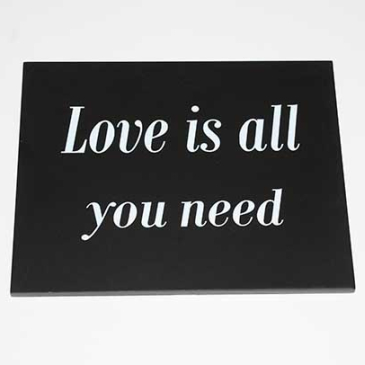 Skilt Love Is All You Need 30 x 24 cm
