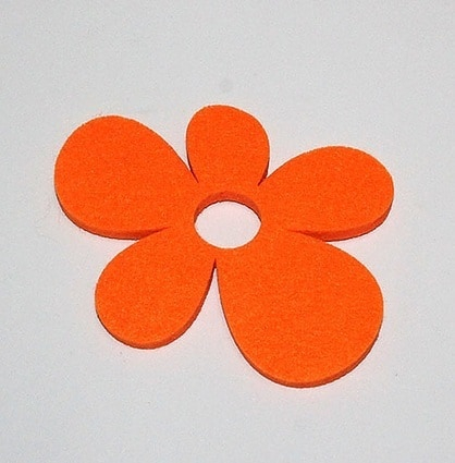 Orange flora c filtblomst ø 10 cm
