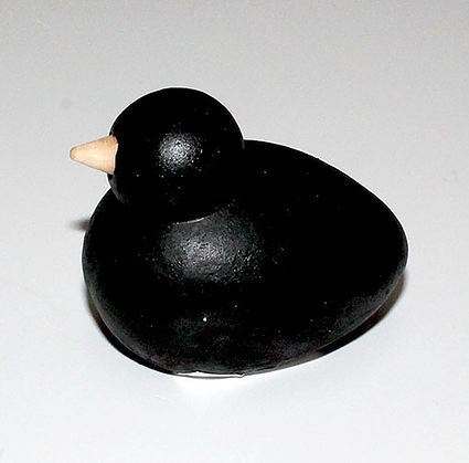 Birdy - Cement fugl - Sort - 6 cm