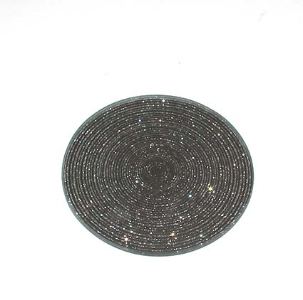 #3 - Spejlfad m/glimmer ringe - Sølv - Ø 10 cm