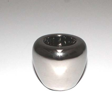 fyrfadsstage keramik sølv 7 cm
