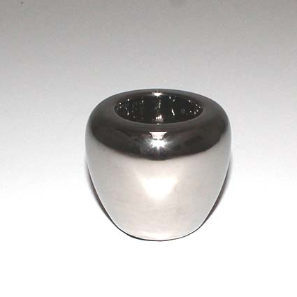 Fyrfadsstage keramik - Sølv - H 7 cm
