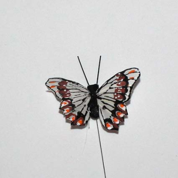 sommerfugl fjer lysebrun 6 cm